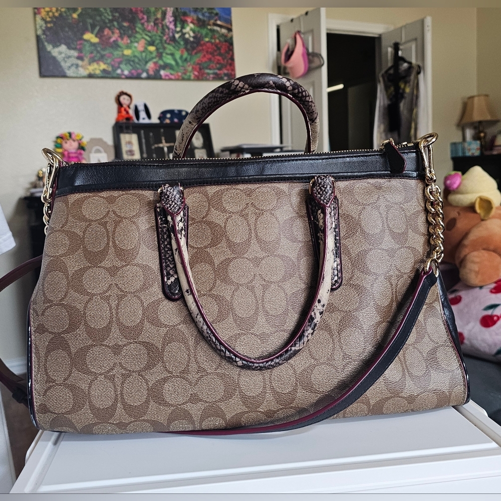 Coach Morgan Signature Satchel Bag - Picture 5 of 7